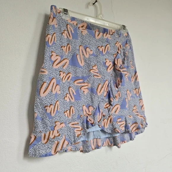 Retro 80s 90s Multi Memphis Style Ruffle Skirt Size Small Compañía Fantástica - Picture 6 of 11